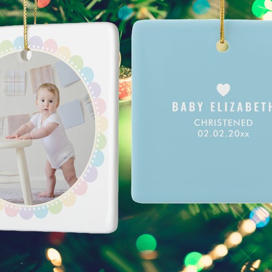 Christening Baptism Baby's First Christmas Foto Keramikornament