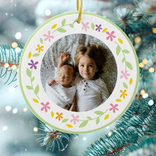 Christening Baptisse Gender Neutral Baby Foto Keramik Ornament