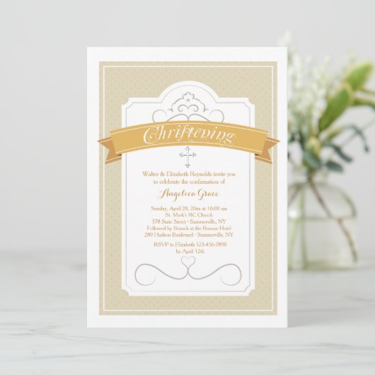 Christening Blessing Einladung (Stehend Vorderseite)