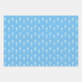 Christening Blue Cross Dove Geschenkpapier Set (Vorderseite)
