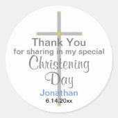 Christening Boy Danke, dass Sie sich um Stickers g (Vorderseite)