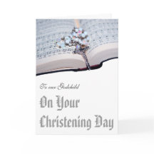 Christening card from Godparents to Godchild