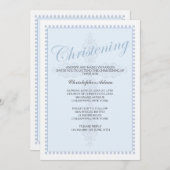 Christening Cross Blue Einladung (Vorne/Hinten)