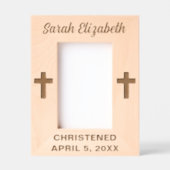 Christening Cross Individuelle Name und Datum Geätzte Rahmen (Vorderseite)