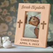 Christening Cross Individuelle Name und Datum Geätzte Rahmen