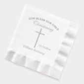 Christening Cross Name Servietten Mit Folie (Links)