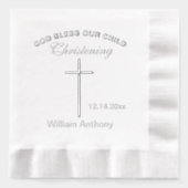 Christening Cross Name Servietten Mit Folie (Vorderseite)