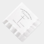 Christening Cross Name Servietten Mit Folie (Rechts)