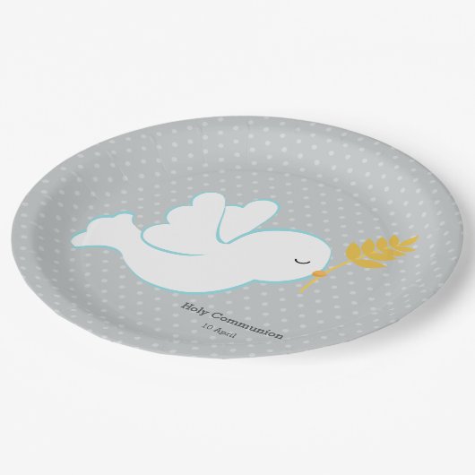 Christening dow * Hintergrundfarbe auswählen Pappteller (Schrägansicht)