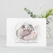 Christening Einladung Babyfüßchen Bleistiftskizze (Stehend Vorderseite)