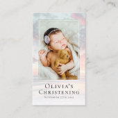 Christening Foto Keepake Bakerkarte Telefonnummerkarte (Vorderseite)