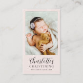 Christening Foto Keepake Bakerkarte Telefonnummerkarte (Vorderseite)