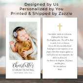 Christening Foto Keepake Bakerkarte Telefonnummerkarte