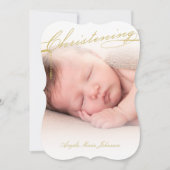 Christening Gold Cross Foto Religiös Einladung (Vorderseite)