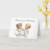 CHRISTENING GREETING CARD KARTE (Gelbe Blume)