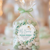 Christening Lieblings Niedliche Boy Angel & Green Runder Aufkleber