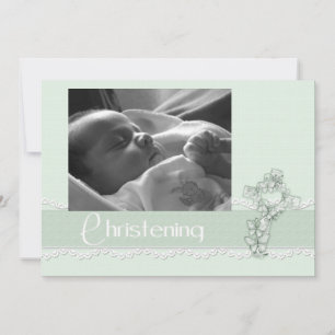 Christening Mint Green Einladung