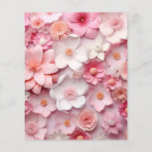 Christening rosa Blume Mädchen Budget Einladung Flyer (Hinten)