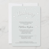 Christening Rosary zu Powtered Blue Einladung (Vorderseite)