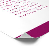 CHRISTENING TABLE PLAN 12 Tabellen rosa Pflaumenkr Poster (Ecke)