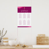 CHRISTENING TABLE PLAN 6 tables modern plum pink Poster (Küche)