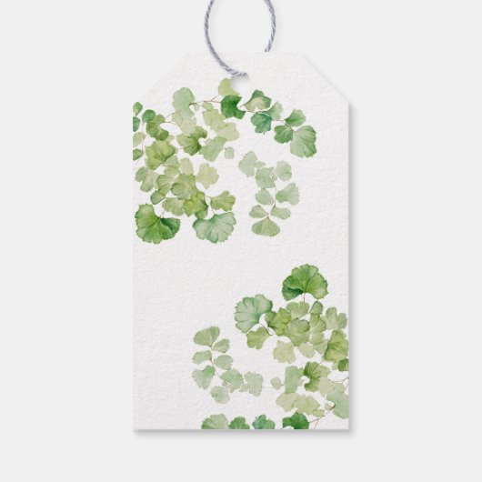 Christening Taufe Boy Girl Watercolor Grüne Geschenkanhänger (Rückseite)