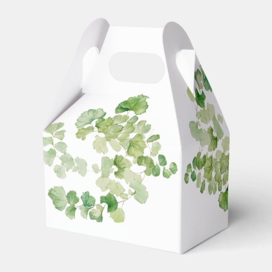 Christening Taufe Boy Girl Watercolor Grüne Geschenkschachtel (Rückseite)