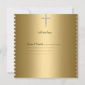 Christening Taufe Gold Foto Frame Bow Karte (Rückseite)