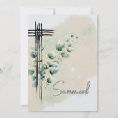 Christening Taufe Modernes botanisches Elegantes K Einladung (Rückseite)