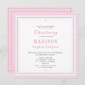 Christening Taufe Naming Simple Pink Modern Anno Ankündigung (Vorne/Hinten)