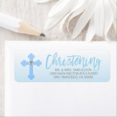 Christening White Blue Cross BOY Rücksendeadresse (Insitu)