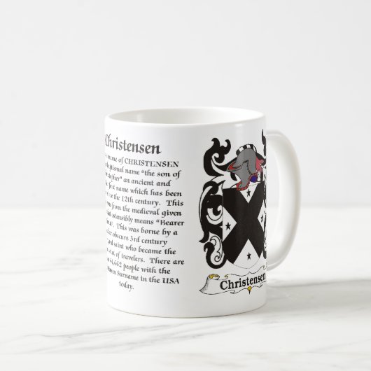 Christensen Familien-Wappen Tasse (VorderseiteRechts)