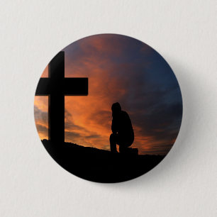 Christentum Glaube Kreuz Jesus Frieden Liebe Schic Button