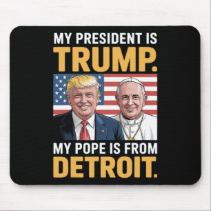 Christentum Patriotisch Trump Detroit Papst  Mousepad