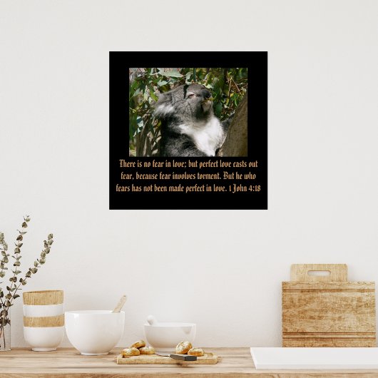 Christentum-Schrift 1 John 4:18 Poster (Küche)
