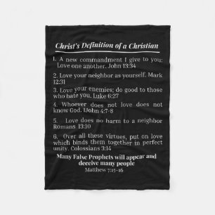 Christi Definition eines Christen Bibelvers Evan Fleecedecke