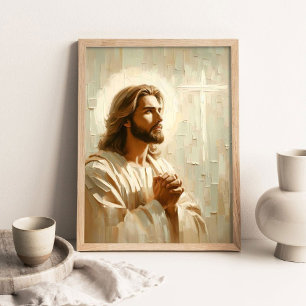 Christi Gebet, christliche Malerei, Jesus-Portrait Poster