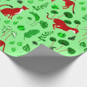 Christi-Leopard-Cheetah Monstero Pflanze Geschenkpapier (Ecke)