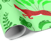 Christi-Leopard-Cheetah Monstero Pflanze Geschenkpapier (Rolleneckpunkt)
