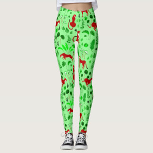 Christi-Leopard-Cheetah Monstero Pflanze Leggings