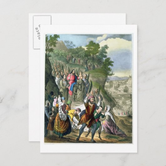 Christi-Triumpheinreise nach Jerusalem, aus einer  Postkarte (Vorne/Hinten)
