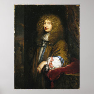 Christiaan Huygens Portrait von Bernard Vaillant Poster