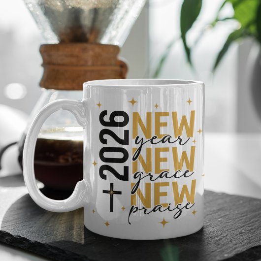 Christian 2026 New Year Custom Scripture Cross Kaffeetasse