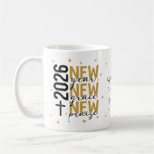 Christian 2026 New Year Custom Scripture Cross Kaffeetasse (Links)