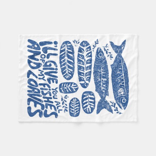 Christian 2 Fishes 5 Breads 5000 Against Fleecedecke (Vorderseite (Horizontal))