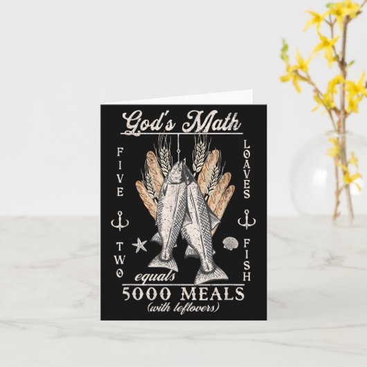 Christian 2 Fishes 5 Breads 5000 Against  Karte (Gelbe Blume)