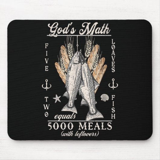 Christian 2 Fishes 5 Breads 5000 Against Mousepad (Vorne)