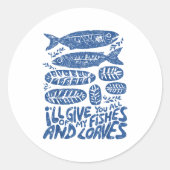 Christian 2 Fishes 5 Breads 5000 Against Runder Aufkleber (Vorderseite)