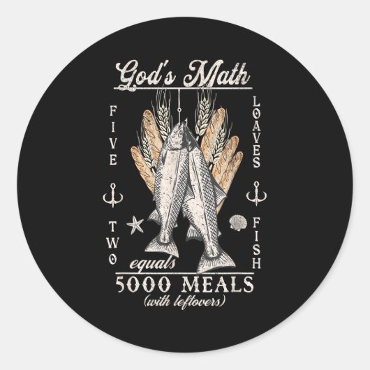 Christian 2 Fishes 5 Breads 5000 Against Runder Aufkleber (Vorderseite)