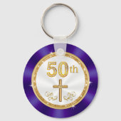 Christian, 50. Jahrestag der Hochzeit Günstlingsde Schlüsselanhänger (Rückseite)